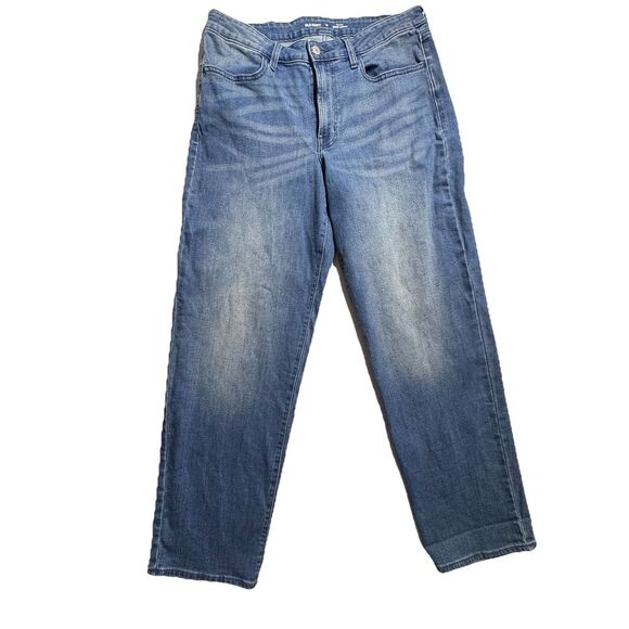 Old Navy Jeans Women's 12 Blue Wow Loose Fit High Rise Stretch Denim Pants - Picture 1 of 10